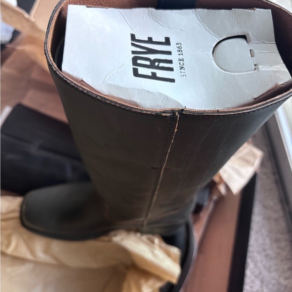 Frye Black Leather Mid-Calf Campus Heeled Boots - Picture 5 of 7